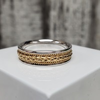 14KWoven Wheat Design Wed Band Ring