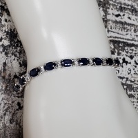 6.95" $4700 EFFY 14K Diamond + Sapphires Bracelet