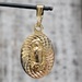 14K TriColor Virgin Mary Oval Religious Pendant