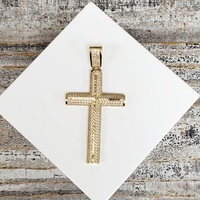 14KCZ Fancy Cross Religious Pendant