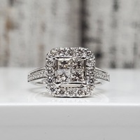 14K 1.33ctw Diamond Cluster Ring