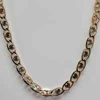 22" 14K TriColor Valentino Style Heart Necklace
