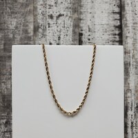 18" 10KSemi Solid Rope Chain Necklace
