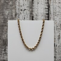 18" 10KSemi Solid Rope Chain Necklace
