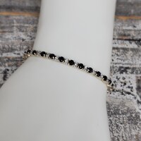 7.25" 10K Sapphire + Diamond Bracelet