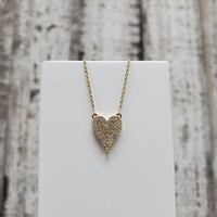 14K Diamond HeartAttached Pendant Necklace