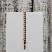 8.5" 14K Diamond Cut Solid Curb Link Bracelet