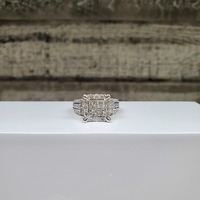 14K Diamond Cluster Ring