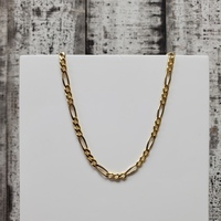 24.5" 18K Solid Figaro Link Necklace