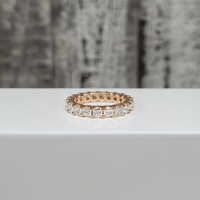 14K Cushion Cut Diamond Eternity Band Ring