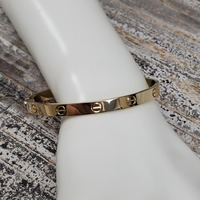 14K Solid Screw Design Bangle Bracelet