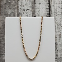 26" 14K Tricolor Figarope Link Necklace