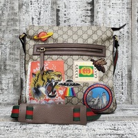 Gucci Courrier Zip GG Supreme Canvas Messenger Bag Beige 406408