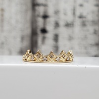 14K Crown Design Diamond Ring
