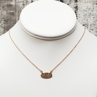 16.25" 14K Diamond Oval Pendant Attached Necklace
