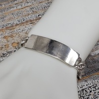 9" .925% Diamond Cut Figaro Link ID Bracelet