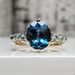 10K Multi Blue Colored Stone Ring