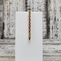 8" 14KTriColor Solid Rope Bracelet