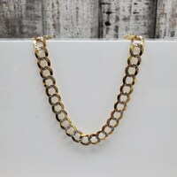 26" 14KDiamondCut Solid Curb Link Necklace