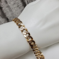 9" 14K Diamond Cut Semi Solid Curb Link Bracelet