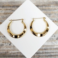 14KTextured Design Hoop Earrings