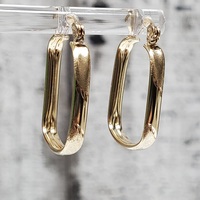 10KRectangular Hoop Earrings