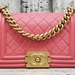 Chanel Pink Lambskin Quilted Small Boy Bag