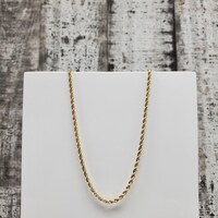 24" 10K Solid Rope Chain Necklace