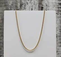 24" 14K Solid Rope Chain Necklace 