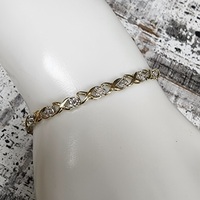 7.5" 10K XOXO Design Diamond Bracelet