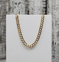 26" 14KDiamond Cut Solid Curb Link Necklace