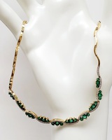 16.5" 18K Diamond + Emerald Necklace