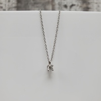 16" Platinum Tiffany & Co. Diamond Pendant W/ Necklace