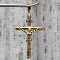 18KSemi Solid "INRI" Crucifix Religious Pendant