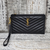 YSL Black Wrist Wallet 