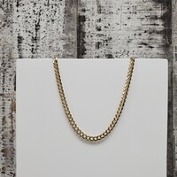 22" 14K Solid Diamond Cut Curb Link Necklace