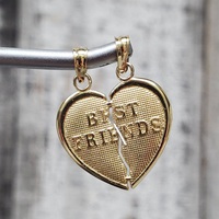 14K "Best Friends" Heart Pendant 