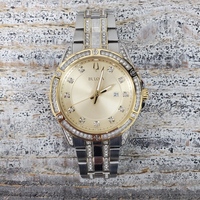 $675 Bulova 98K106 TwoTone Crystal Watch 