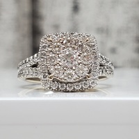 14k Diamond Split Shank Cluster Ring 