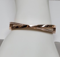 18K $10,800 Tiffany & Co. Small X Narrow Hinged Bangle in Rose Gold Bracelet