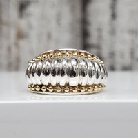 18K / Silver Fancy Dome Shaped Ring