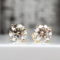 14K LAB GROWN Diamond StudFriction Backs Earrings