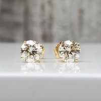 14K LAB GROWN Diamond Stud Frictions Backs Earrings