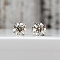 14K LAB GROWN Diamond Stud Friction Backs Earrings