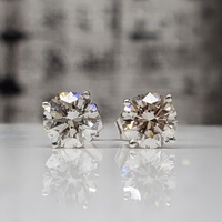 14K LAB GROWN Diamond Stud Friction Backs Earrings