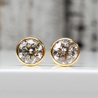 14K LAB GROWN Diamond Stud Bezel Set