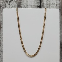 22" 14K Diamond Cut Curb Link Necklace