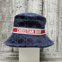 Christian Dior Velvet Cannage Bob Bucket Hat Bleu Red