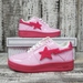 A Bathing Ape Bapesta Low Patched Pink Size 6.5 