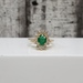 14K Diamond + Emerald Halo Ring